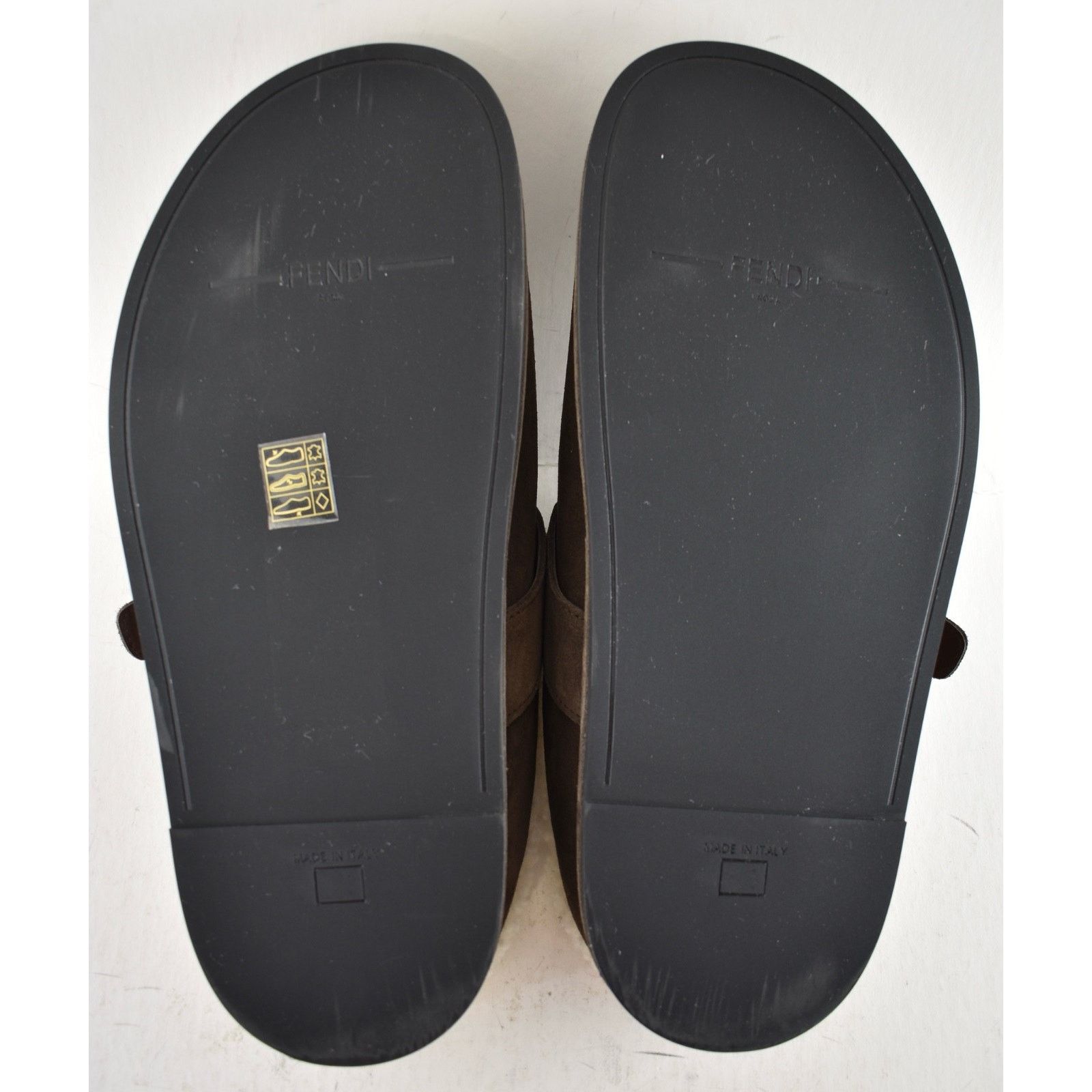 Fendi Fendi Feel Mules Brown Suede Shearling FF Gold Logo Slip On Size US 11 / IT 41 - 16 Thumbnail