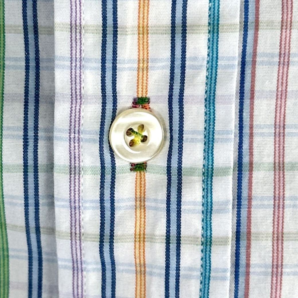 Alexander Julian VINTAGE Colours By Alexander Julian Shirt Adult MEDIUM White Purple Pastel Stripes Y2K Shirt Size US M / EU 48-50 / 2 - 5 Thumbnail