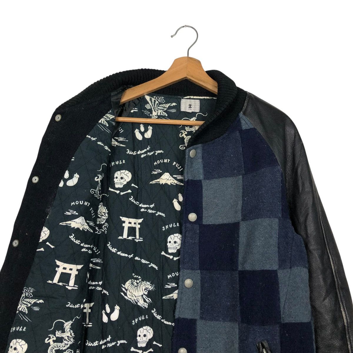 Vintage 🔥VINTAGE CAFE RACER LEATHER JACKET TK JAPAN TARTAN DESIGN Size US M / EU 48-50 / 2 - 14 Thumbnail