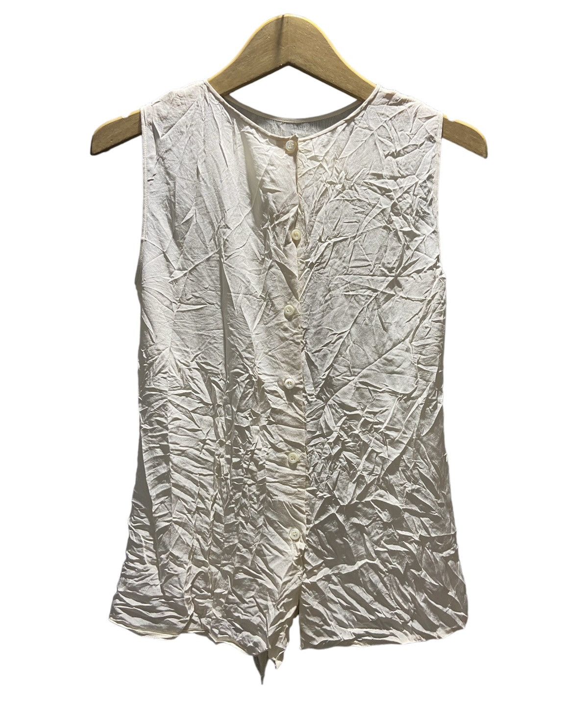 image of Prada Mesh Pleated Tank-Top in Cream, Women's (Size Small)