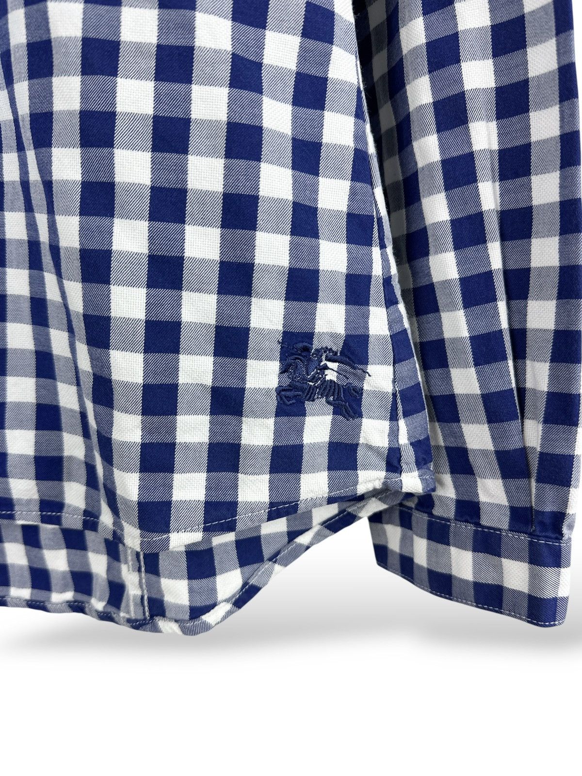 Burberry Burberry Brit Blue White Check Shirt Long Sleeve Women’s XXS Size XXS / US 00 / IT 34 - 6 Thumbnail