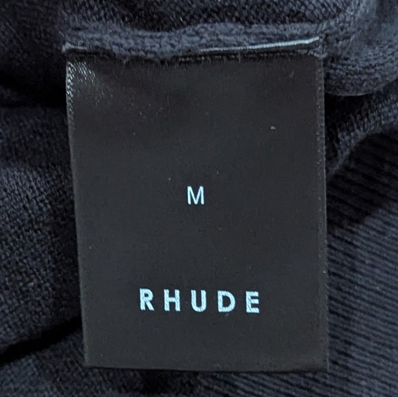 Rhude RHUDE Logo Knit Cotton/Cashmere T-Shirt Black/Ivory Medium Size US M / EU 48-50 / 2 - 7 Thumbnail