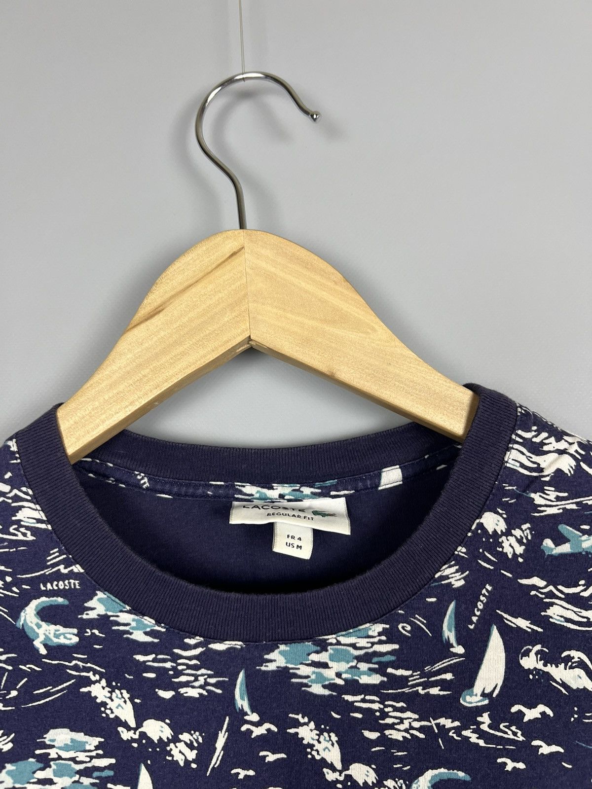 Lacoste (S-M) Rare Lacoste crocodile multi logo monogram tee Size US M / EU 48-50 / 2 - 3 Thumbnail