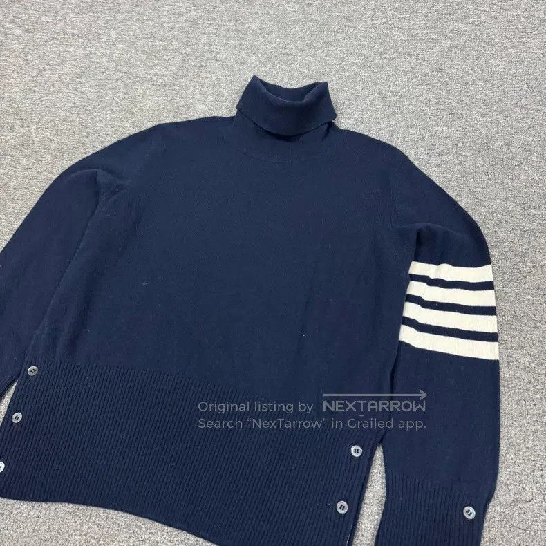 Thom Browne Thom Browne Pure cashmere four-striped high-neck sweater Size US M / EU 48-50 / 2 - 4 Thumbnail