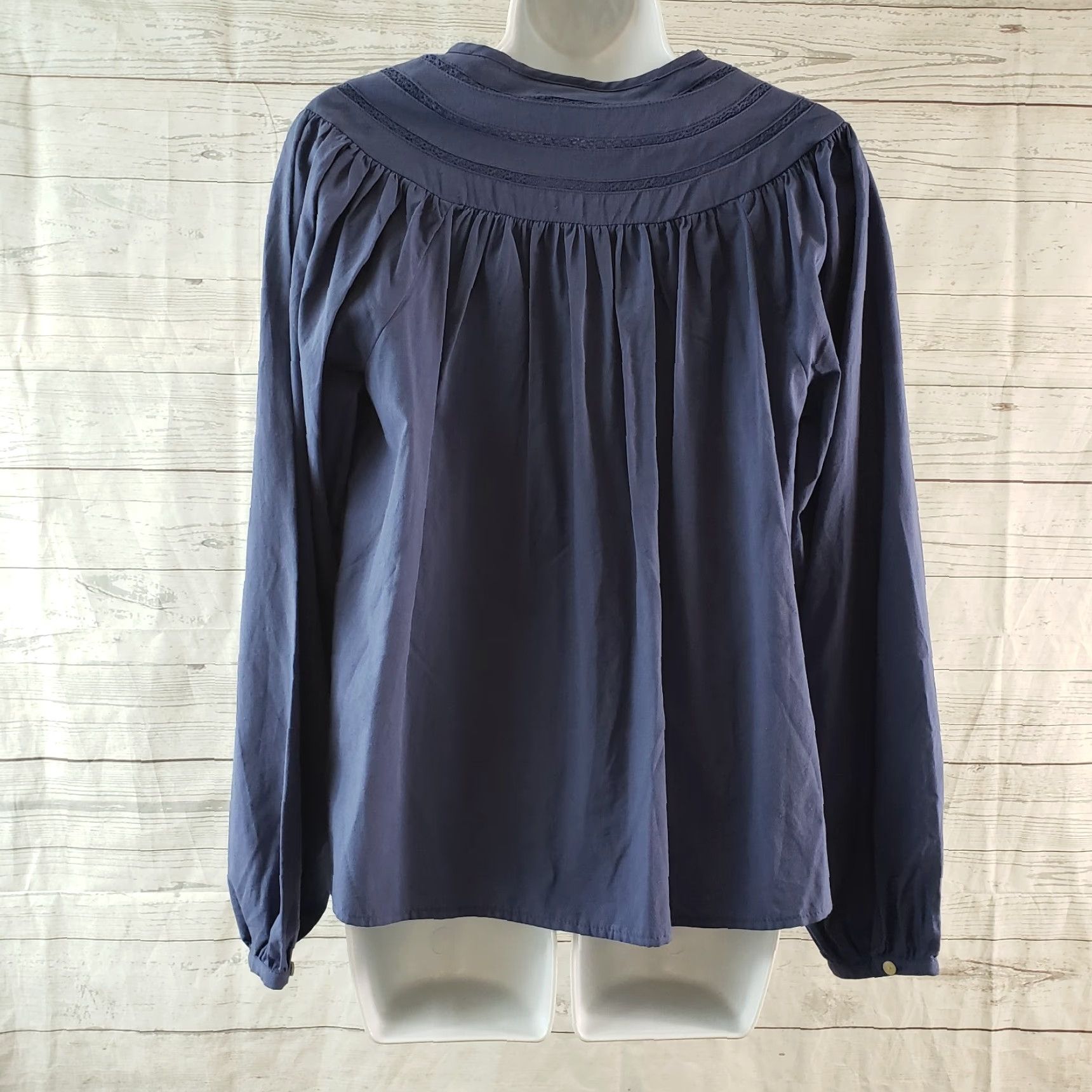Vintage Universal Thread Womens Top XS Solid Blue Long Sleeve Cotton Blend Shirt Blouse Adults Ladies Womens Size XS / US 0-2 / IT 36-38 - 4 Thumbnail