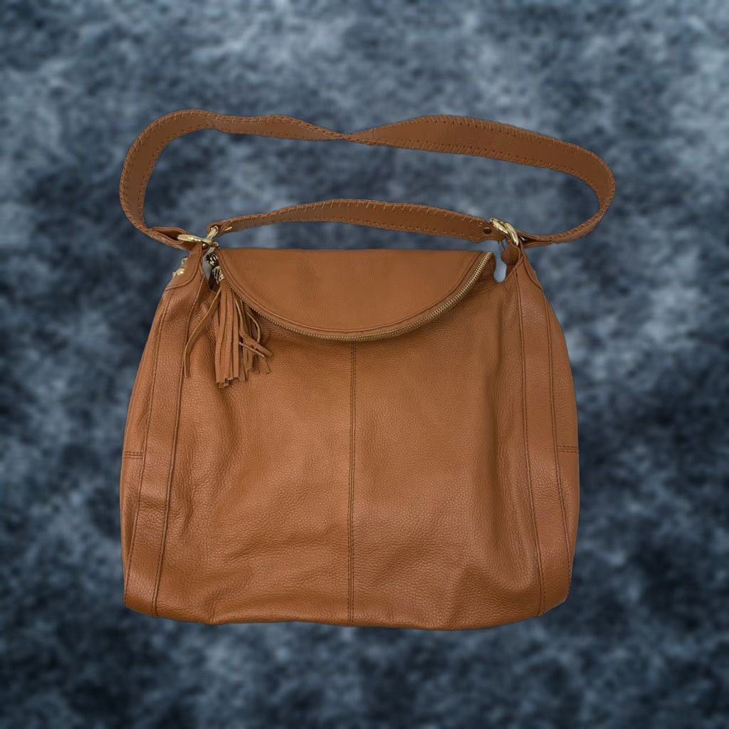 Vintage Onna Ehrlich Shoulder Bag Brown Pebbled Leather Large Tassel Purse Purse Tassel Gold Hardware Zip Inner Pockets Women's Bag Cleaning: See Photos Size ONE SIZE - 1 Thumbnail