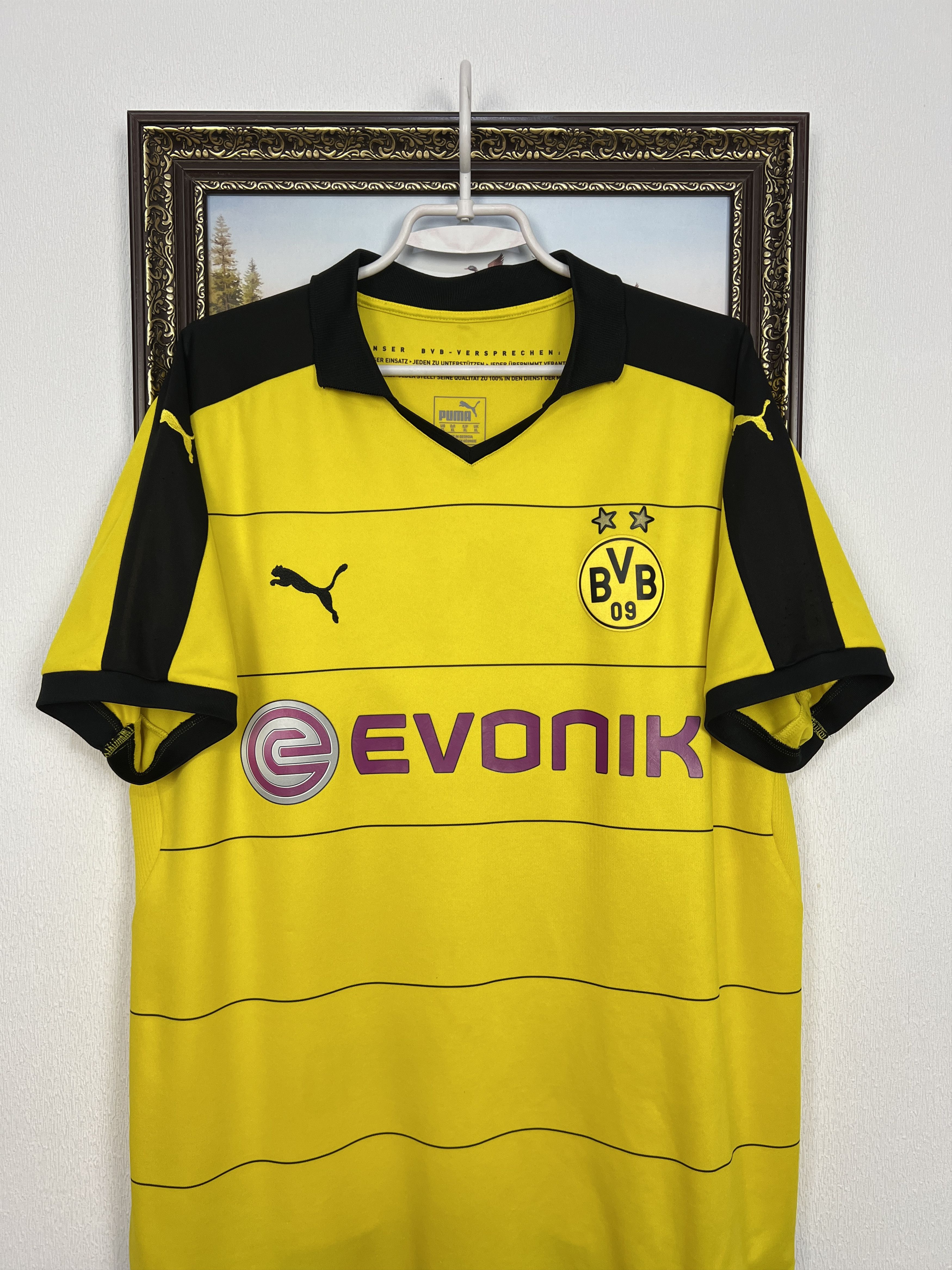 Puma Borussia Dortmund Home football shirt 2015 Soccer Puma Size US XL / EU 56 / 4 - 2 Thumbnail
