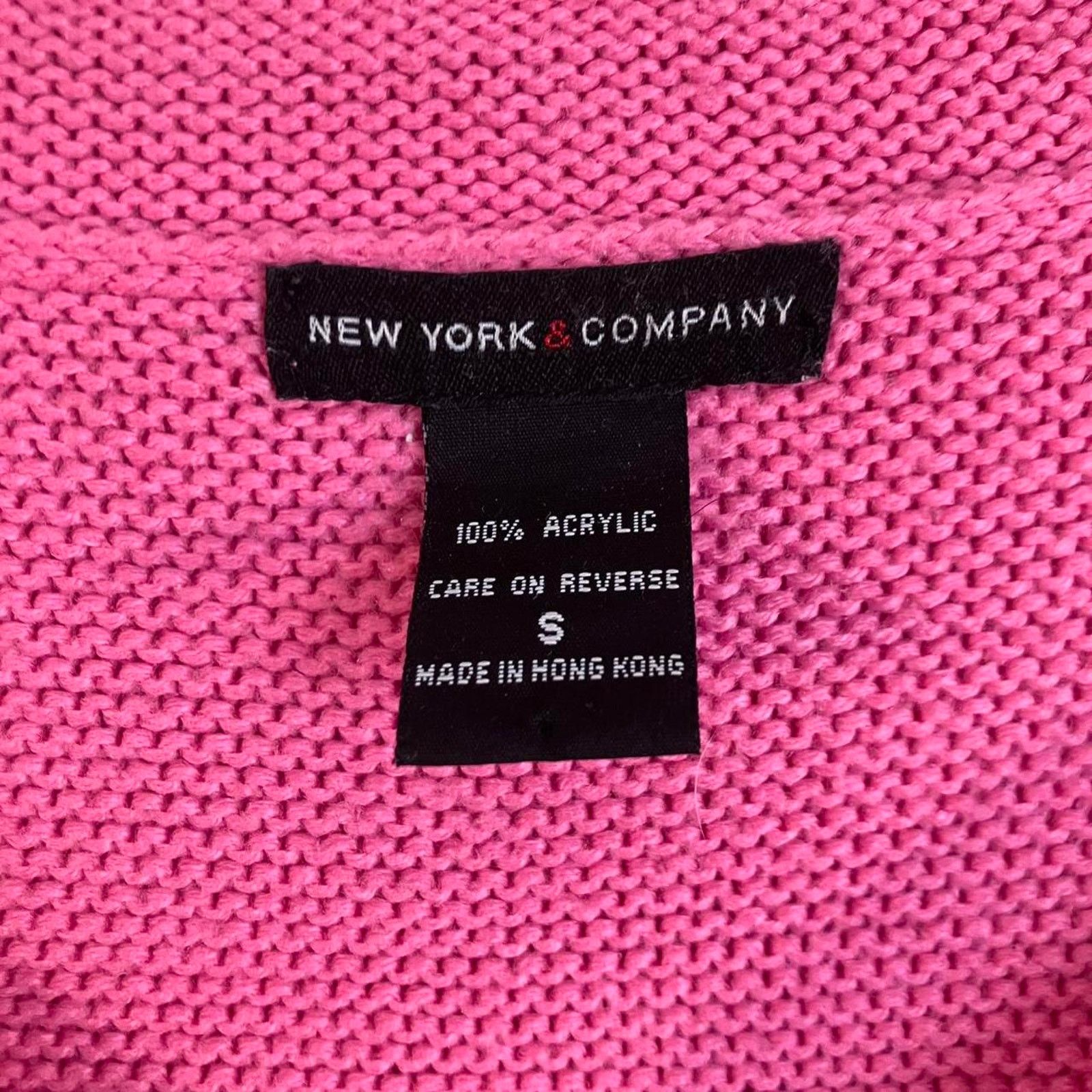 Other New York & Company Light Pink Cable Knit Crop Top Cardigan Size S / US 4 / IT 40 - 3 Thumbnail