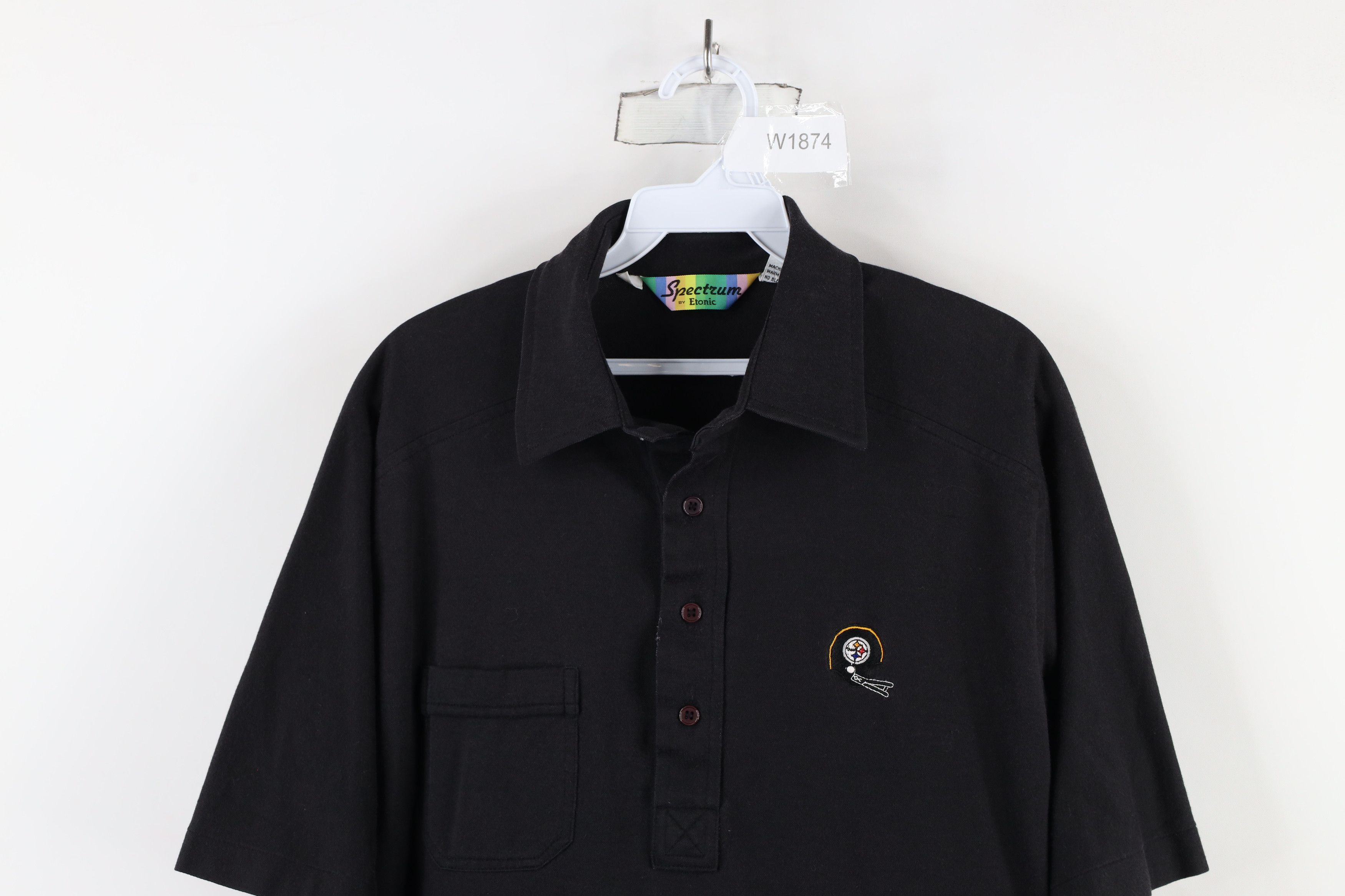 Vintage Vintage 70s 80s Pittsburgh Steelers Football Polo Shirt Size US L / EU 52-54 / 3 - 2 Thumbnail