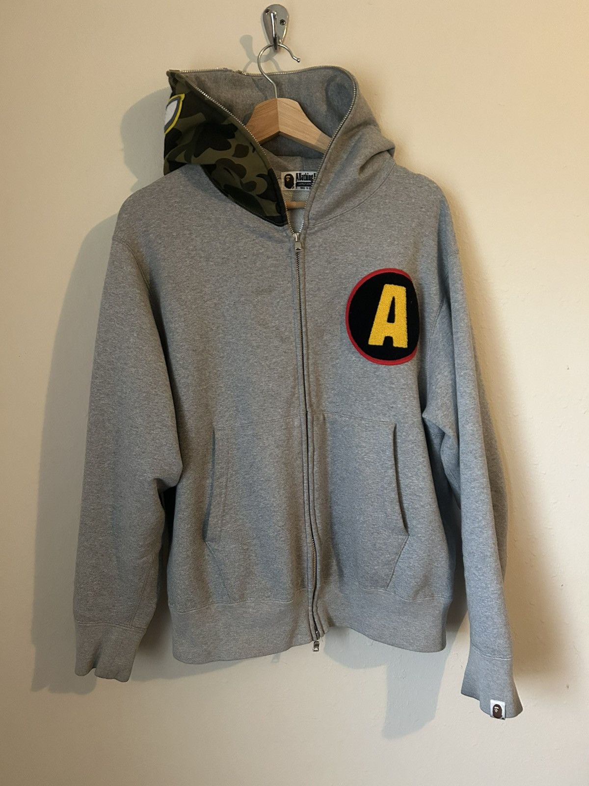 Bape Bape Shadow Grey Full Zip Hoodie Size US S / EU 44-46 / 1 - 1 Thumbnail
