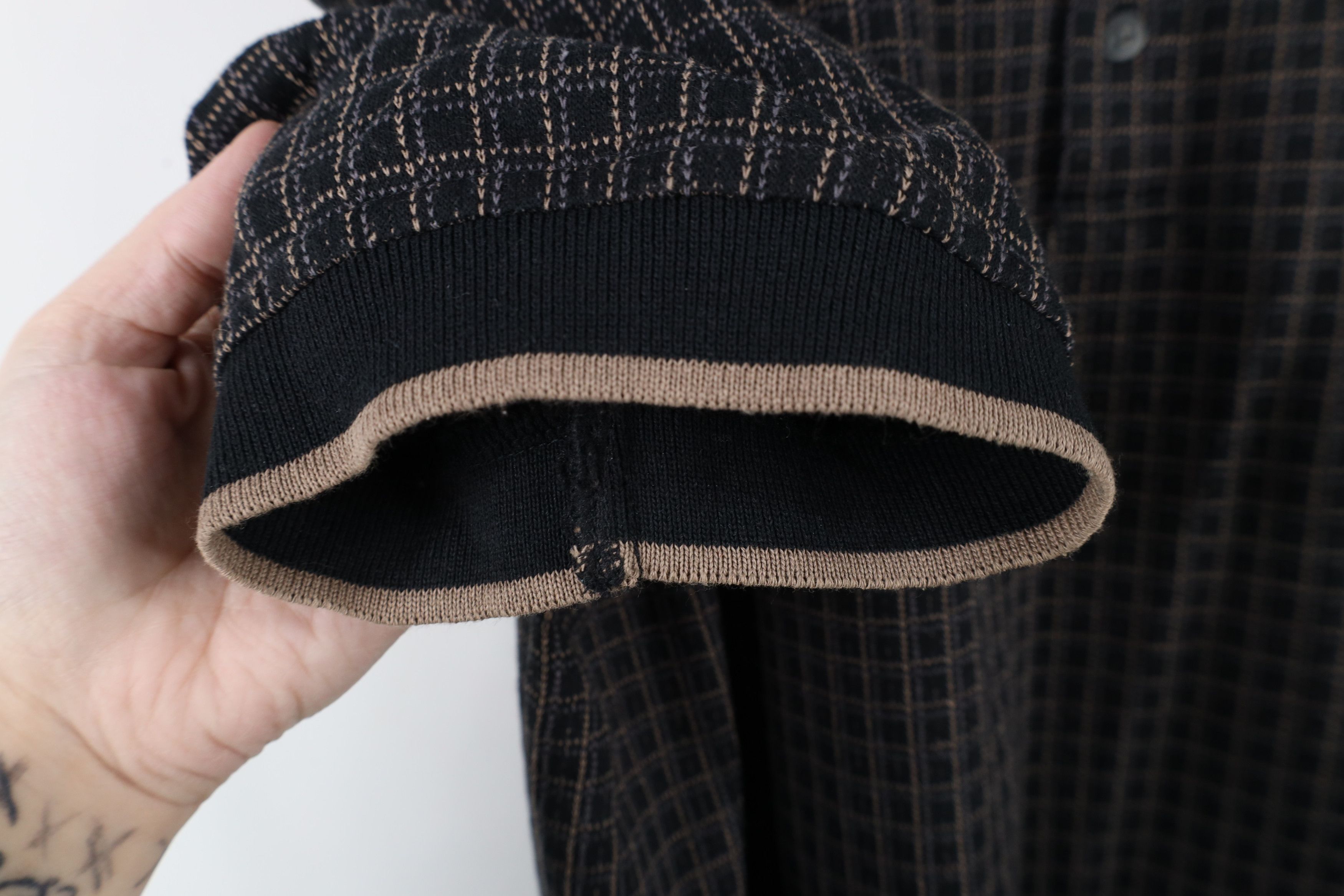 Vintage Vintage 90s Streetwear Checkered Knit Collared Polo Shirt Size US L / EU 52-54 / 3 - 7 Thumbnail