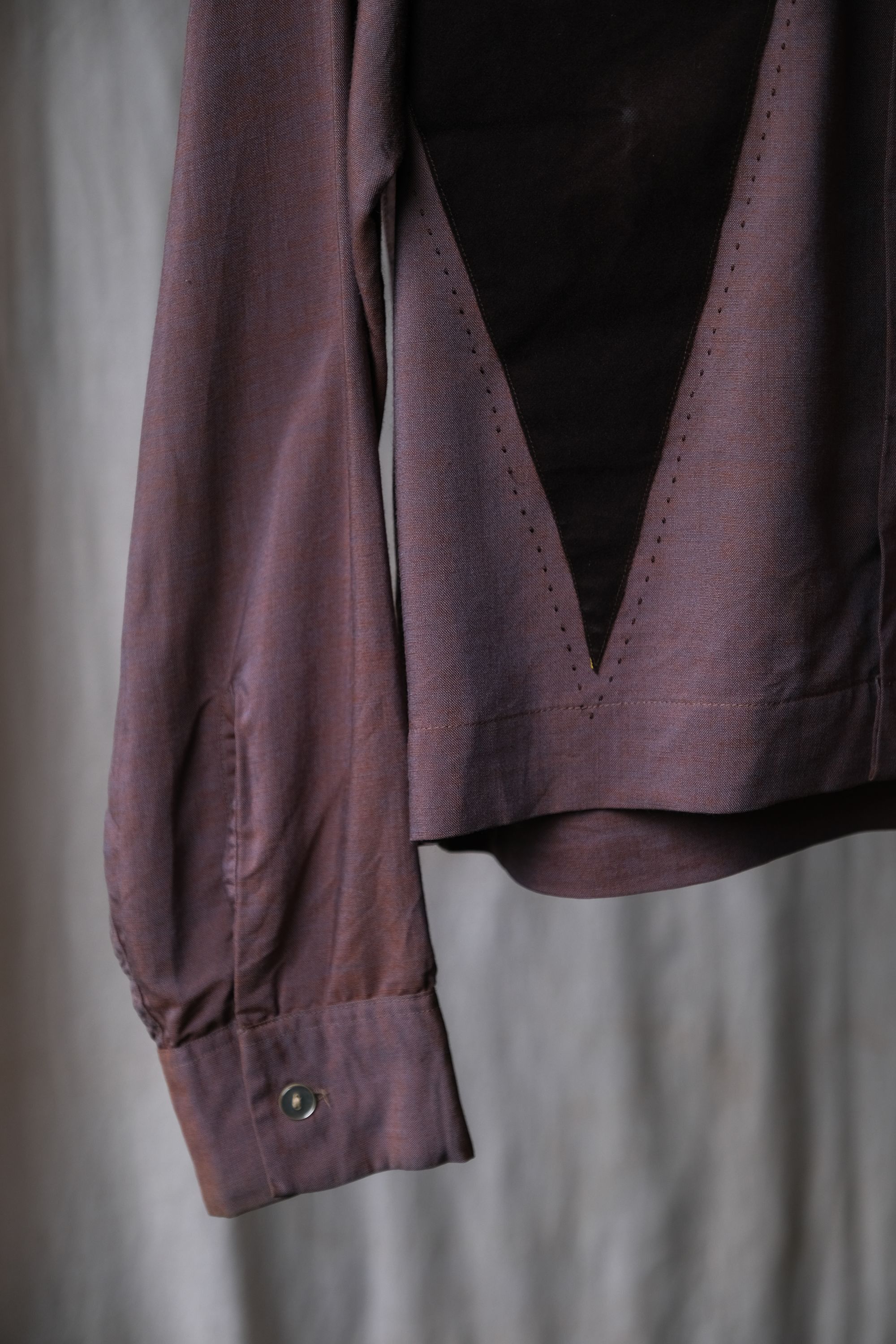 Vintage 1950’s CAMPUS 2-Tone Rayon Gabardine Velet Shirt Rockabilly Size US M / EU 48-50 / 2 - 4 Thumbnail