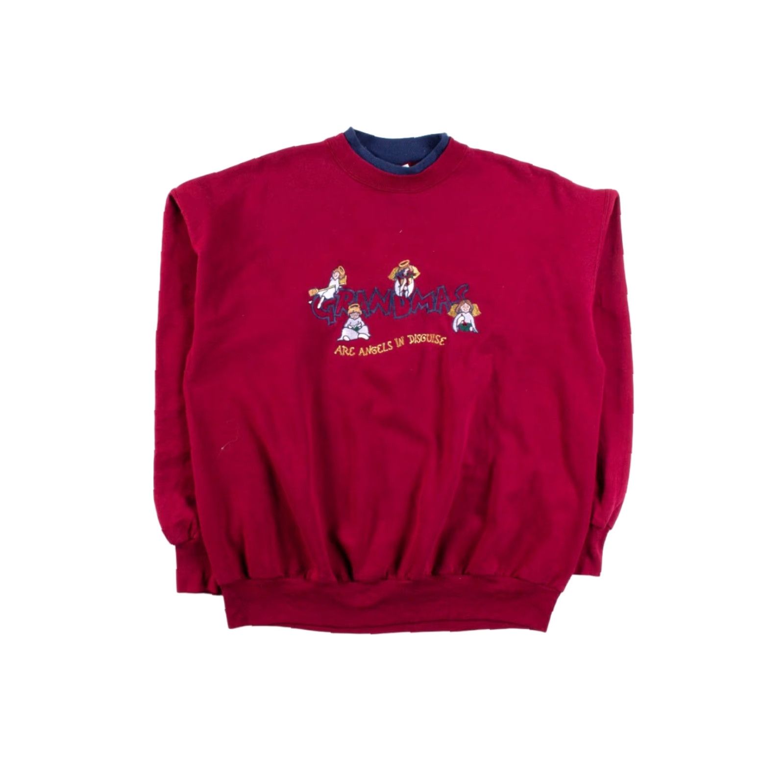 Vintage VINTAGE Red M&C Energy Sweatshirt Christmas Ugly 56245 Large Red Polyester / Cotton Mens Womens Xmas Angels 1960s 70s Size L / US 10 / IT 46 - 2 Thumbnail