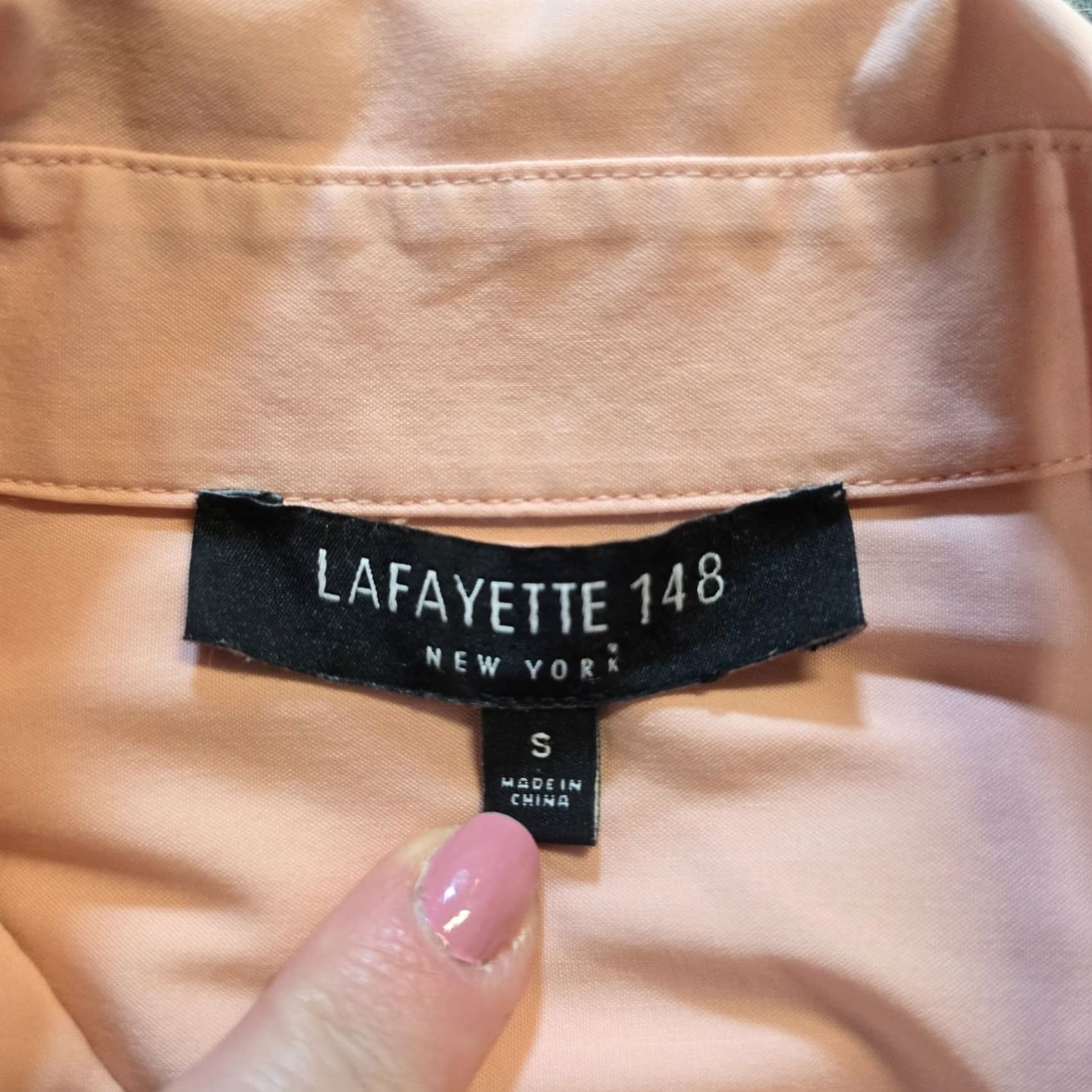 Pinko Lafayette 148 New York Top Womens Size S Pink Popover Long Sleeve Collared Blouse Career Size S / US 4 / IT 40 - 5 Thumbnail
