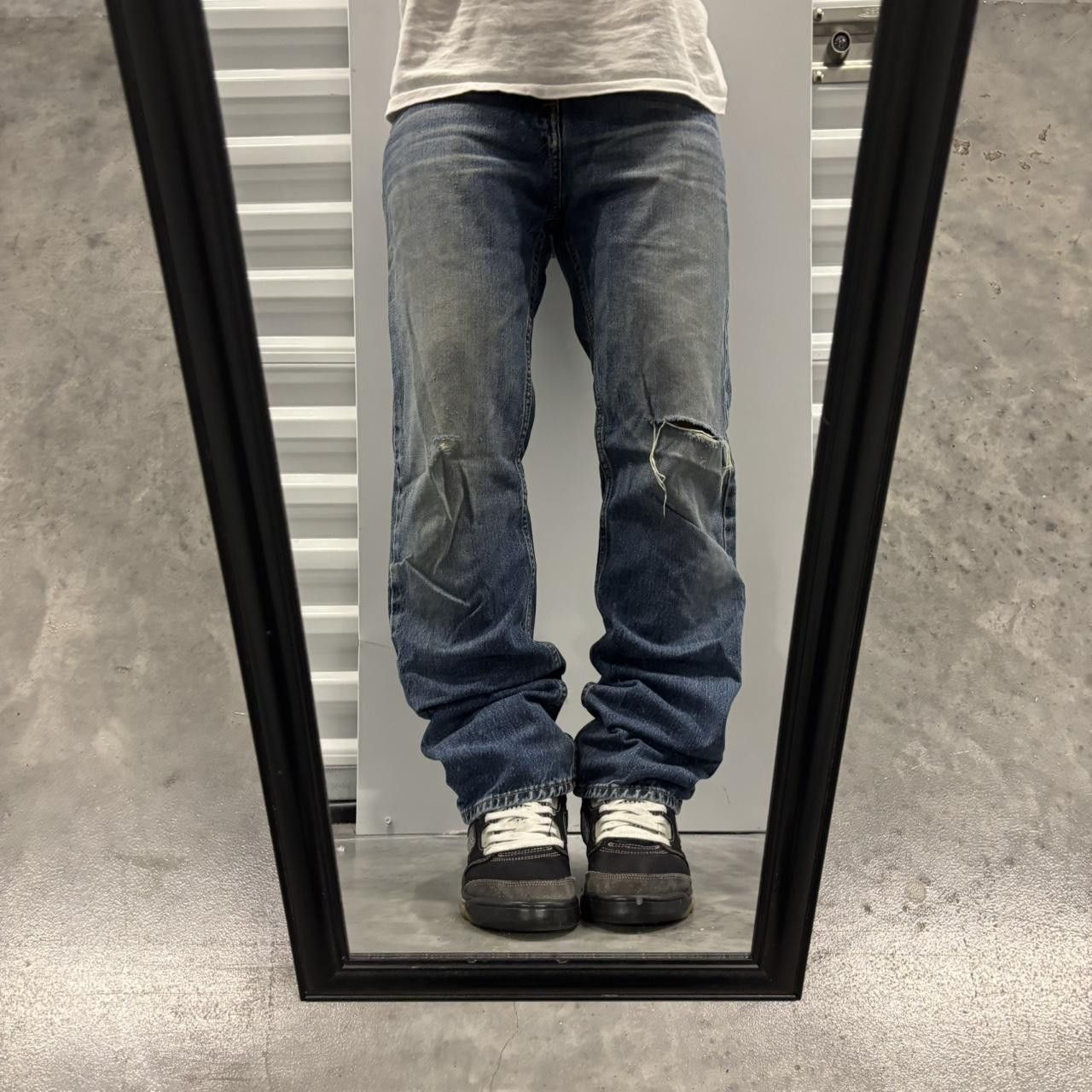 Japanese Brand × Vintage Crazy Vintage Y2K/2000s Grunge Faded Wash Distressed Denim Jeans! Size US 30 / EU 46 - 1 Thumbnail