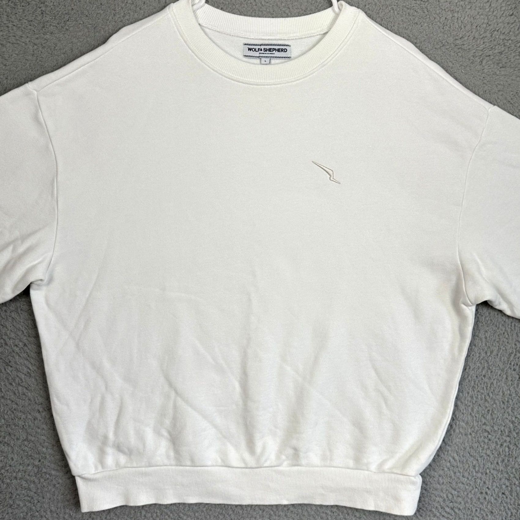 Vintage Wolf & Shepherd Sweatshirt Mens L White Crewneck Embroidered Logo Casual Loungewear Contemporay Modern Minimalist Size US L / EU 52-54 / 3 - 3 Thumbnail
