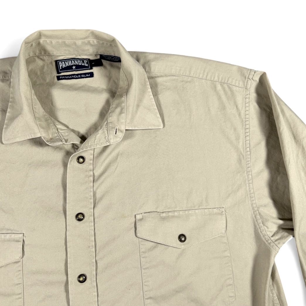Vintage Panhandle Slim Shirt Adult MEDIUM Brown Western Cowboy Pearl Snap Front Pockets Long Sleeve Button-Up Cotton Solid Size US M / EU 48-50 / 2 - 2 Thumbnail