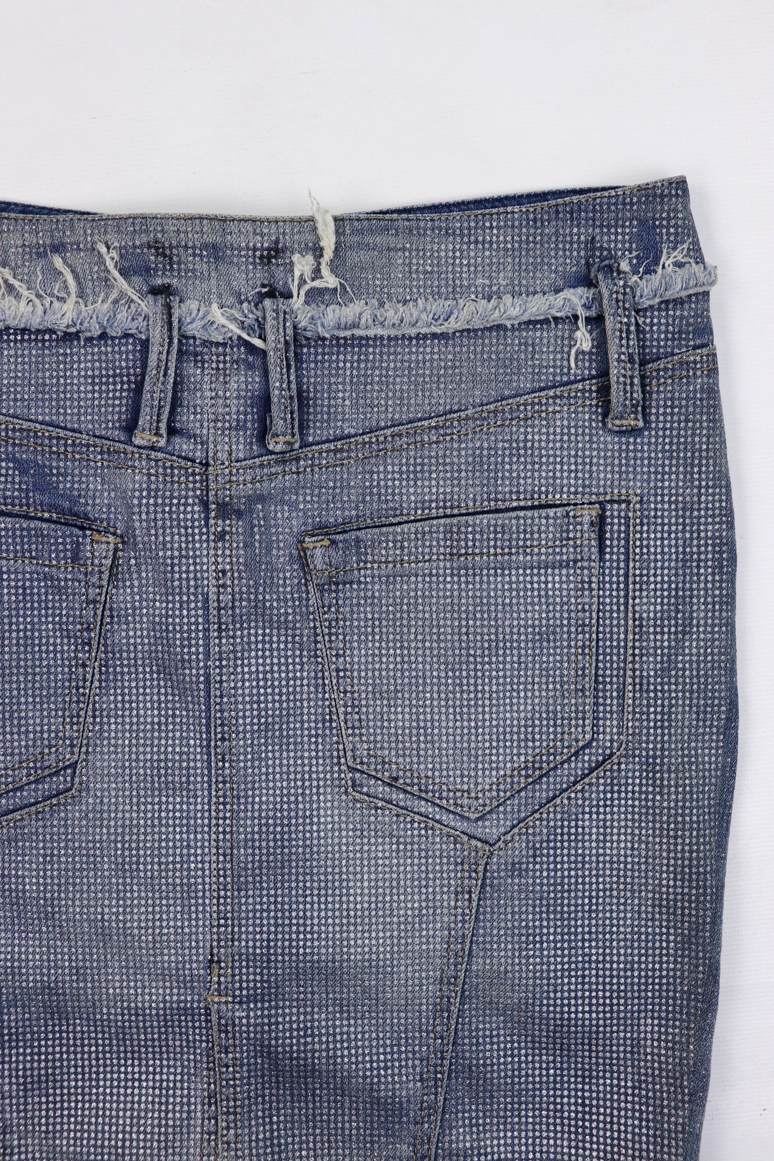 John Richmond Richmond Made in Italy Faux Rhinestones Jeans Mini Skirt Size 28" / US 6 / IT 42 - 6 Thumbnail