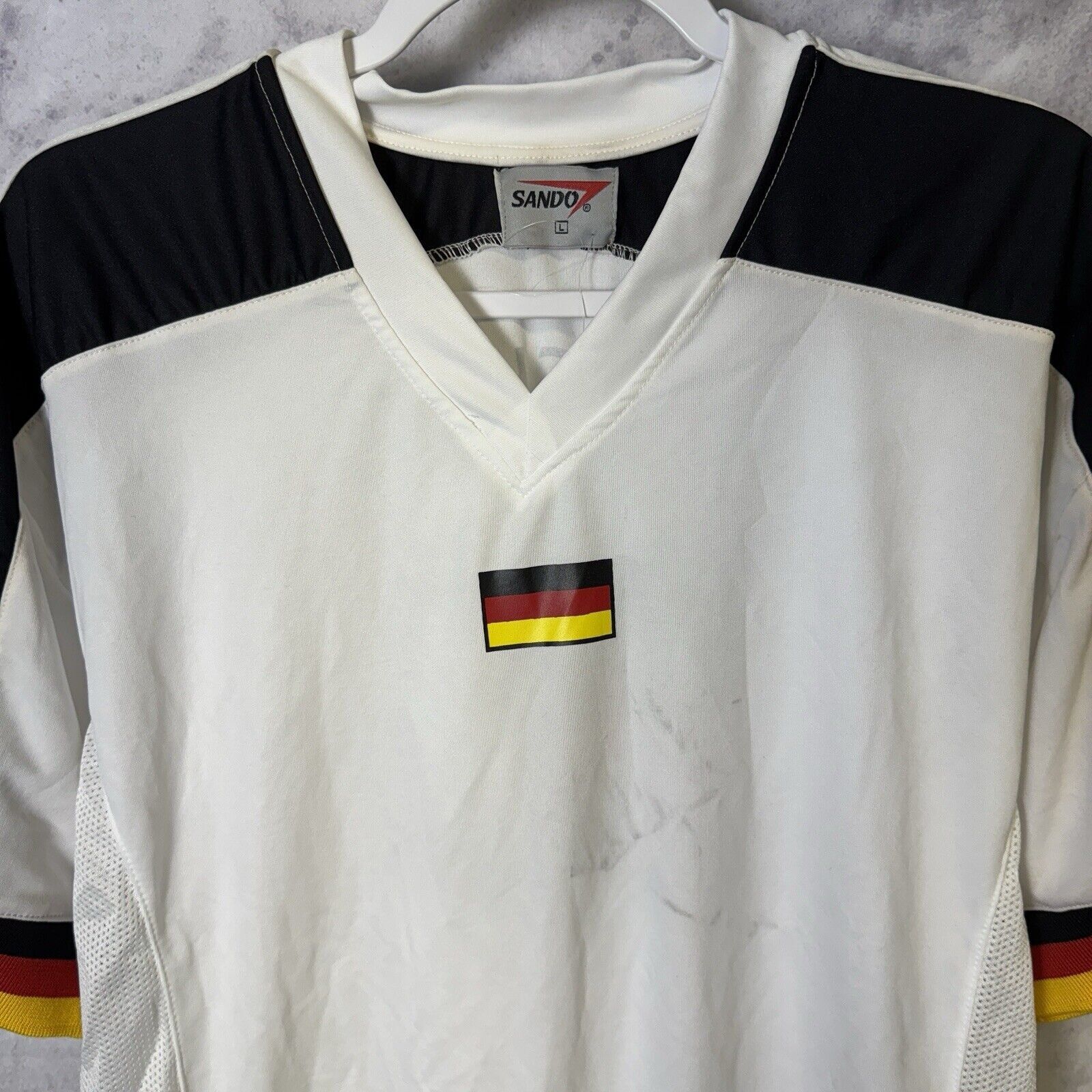 Vintage Vintage Sando Deutschland Soccer Jersey Shirt Mens Large Size US L / EU 52-54 / 3 - 4 Thumbnail