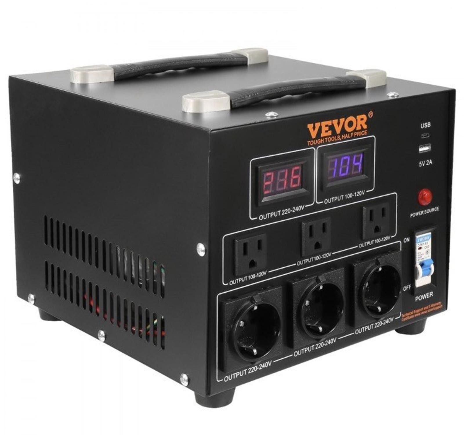 Other 5000W Voltage Converter Up/Down 220V 110V 110V 220V VEVOR Size ONE SIZE - 10 Thumbnail