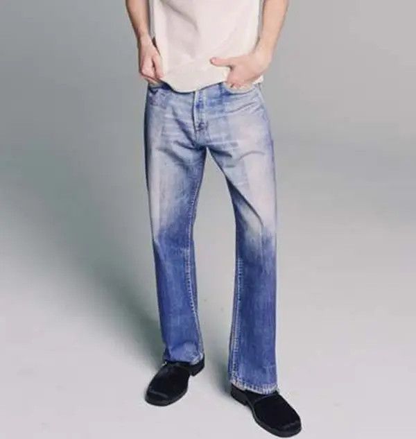 VIBE Retro digital washed straight denim trousers Size US 32 / EU 48 - 3 Thumbnail