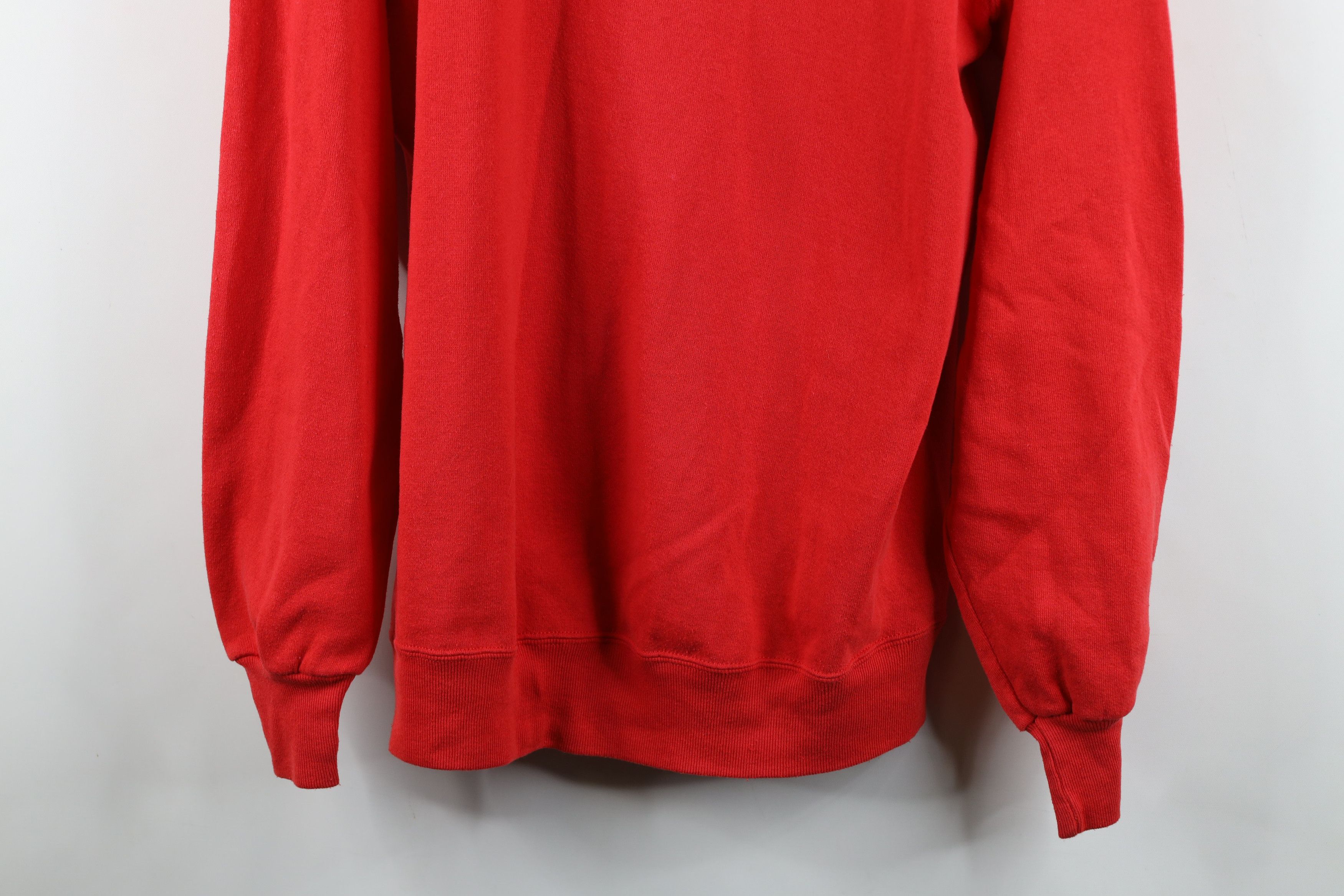 Vintage Vintage 90s Streetwear Blank Crewneck Sweatshirt Red USA Size US XXL / EU 58 / 5 - 3 Thumbnail