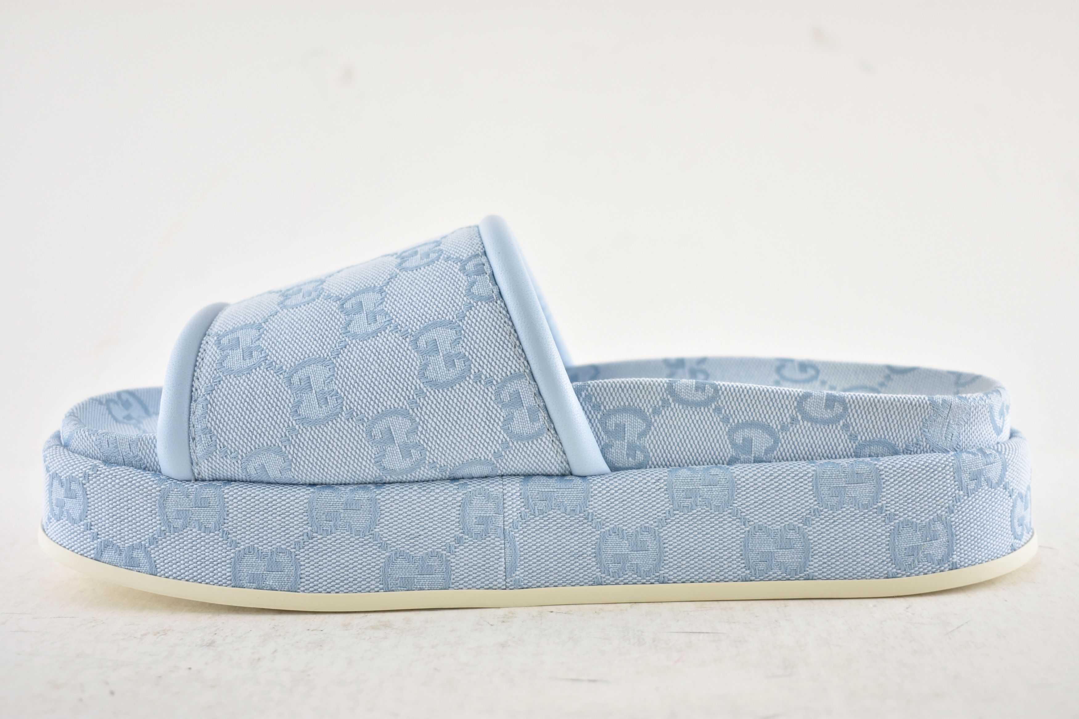 Gucci Gucci GG Logo Canvas Mule Flat Slide Platform Sandal 39 Size US 9 / IT 39 - 14 Thumbnail