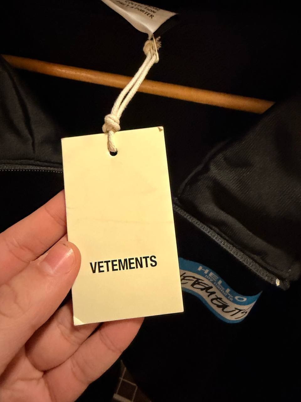 Vetements Vetements ‘Hello My Name is’ Zip Up Track Hoodie Black Size US XL / EU 56 / 4 - 5 Thumbnail