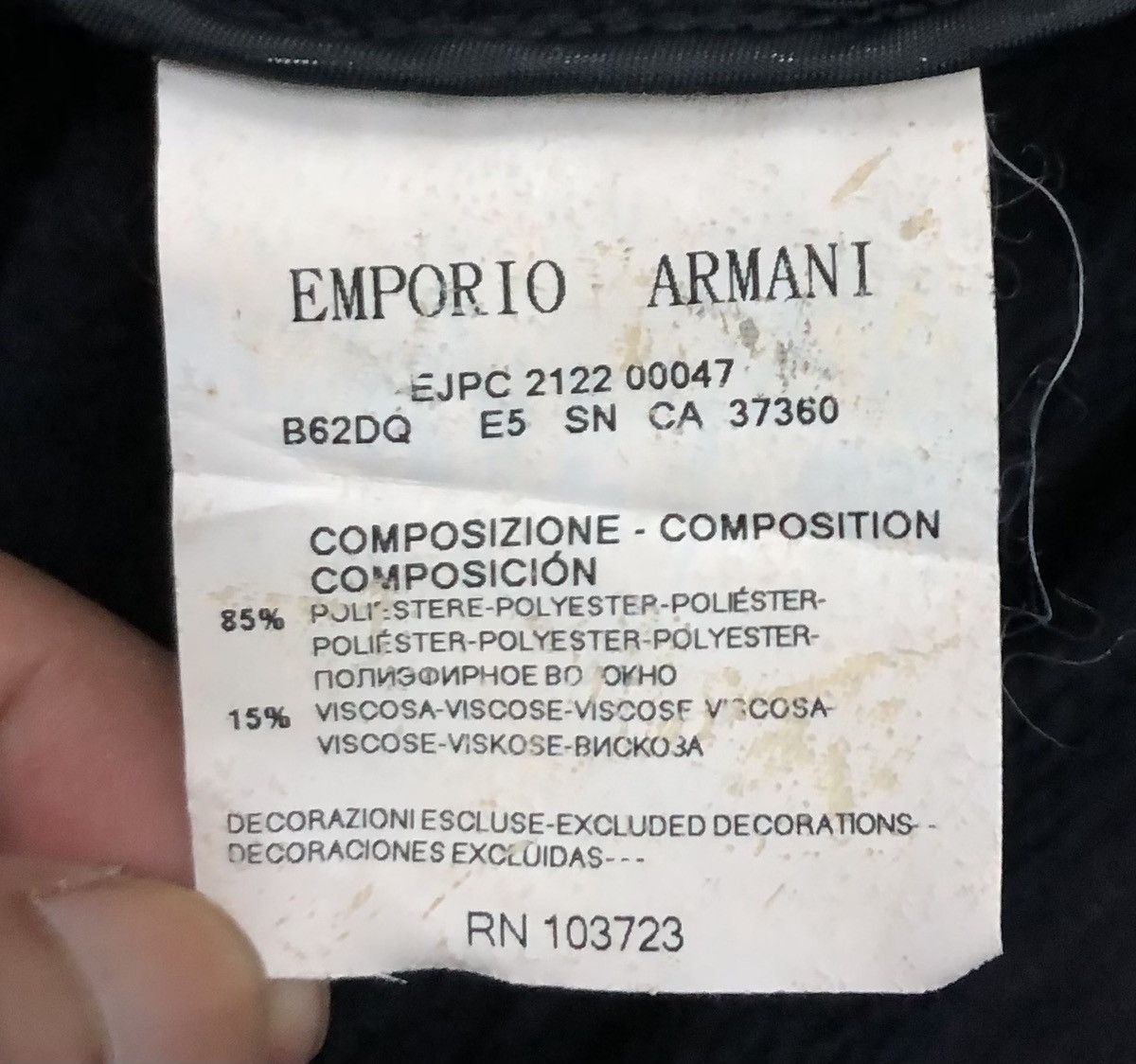 Emporio Armani Emporio Armani Jeans Men's Black Jacket – Size L Size US L / EU 52-54 / 3 - 14 Thumbnail