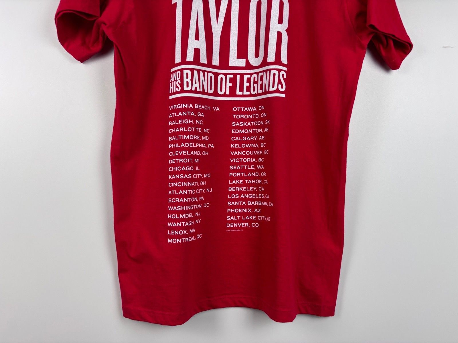 Alstyle James Taylor Summer Tour 2008 T-Shirt Red Mens Size M Size US M / EU 48-50 / 2 - 7 Thumbnail