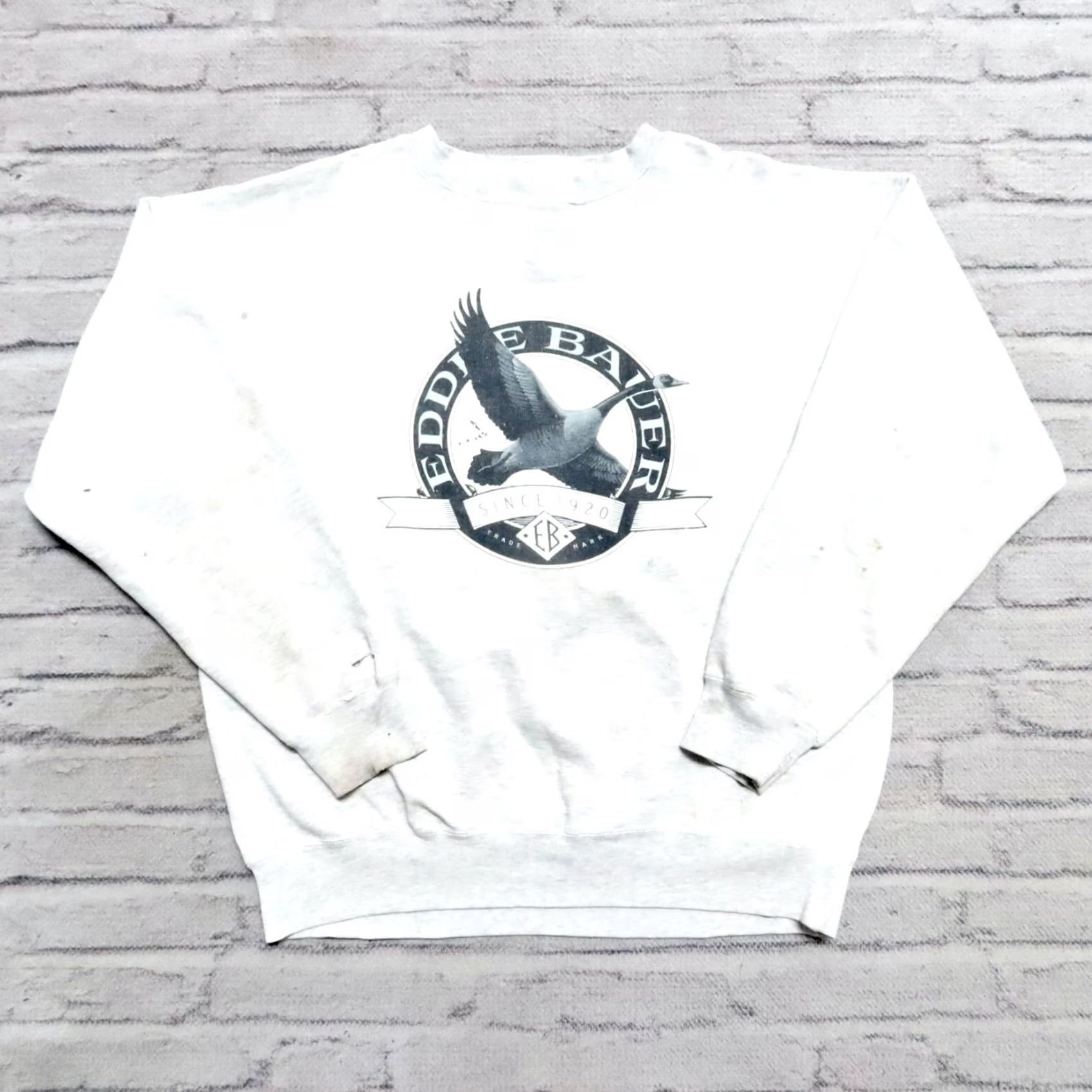 Eddie Bauer Vintage Eddie Bauer Big Logo Crew Neck Sweatshirt XL Mens Heather 90s Goose Geese Size US XL / EU 56 / 4 - 2 Thumbnail