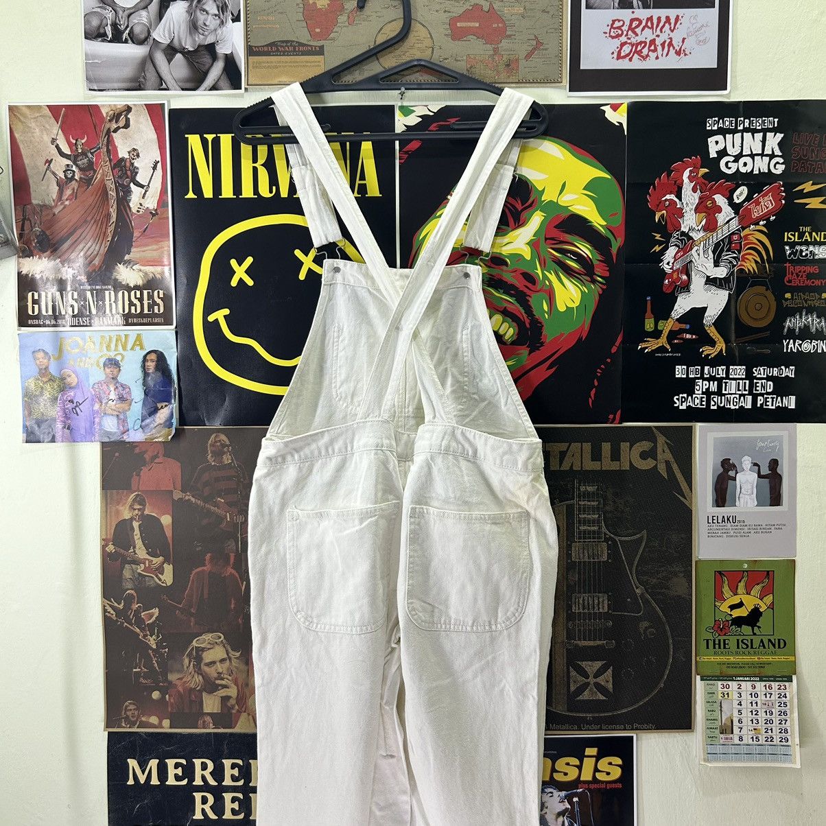 Vintage Vintage GU Jeans Bid White Jumpsuit Size 33" - 8 Thumbnail