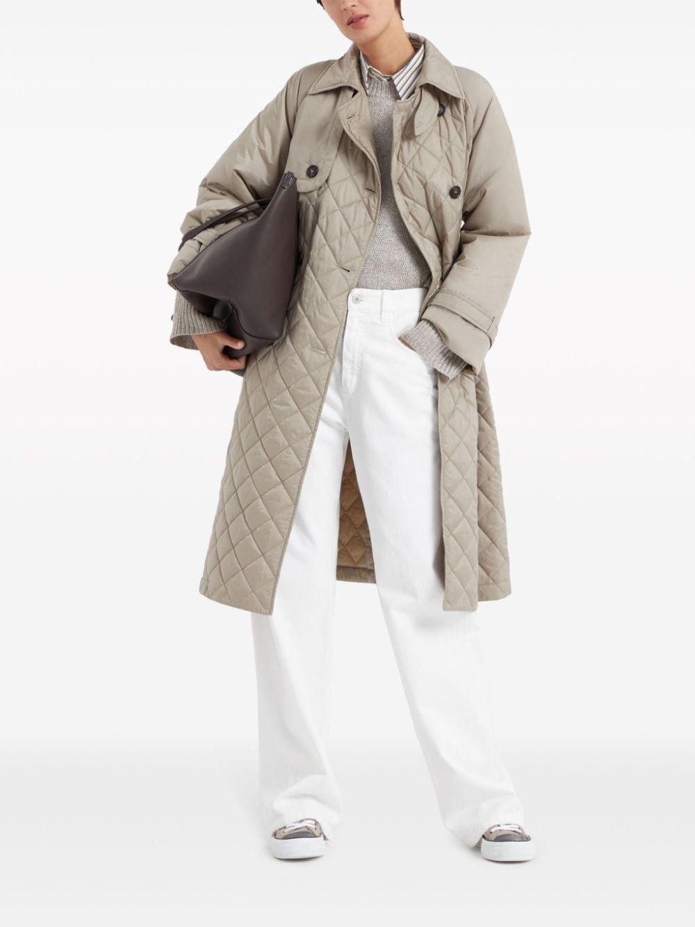 Brunello Cucinelli o1la1rc1a0425 Jacket Water Resistant in Taupe Size L / US 10 / IT 46 - 4 Thumbnail