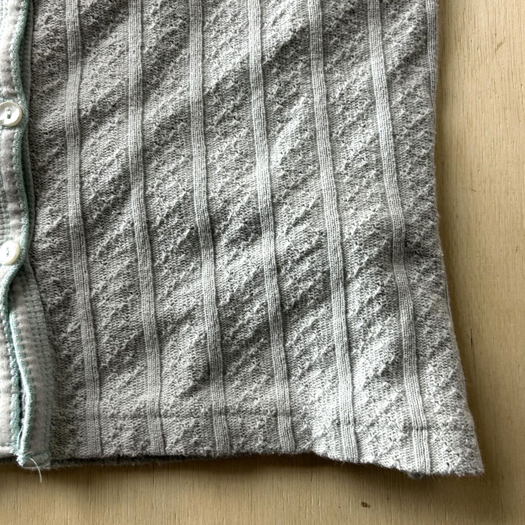 Vintage MODA INTL Sweater Vest Womens XL Blue V Neck Striped Button Tight-Knit Cotton Size XL / US 12-14 / IT 48-50 - 2 Thumbnail