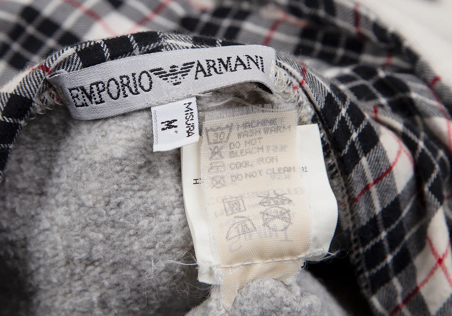Emporio Armani Cotton Rayon Back Print Zip-Up Hoodie Off White M Size US M / EU 48-50 / 2 - 20 Thumbnail