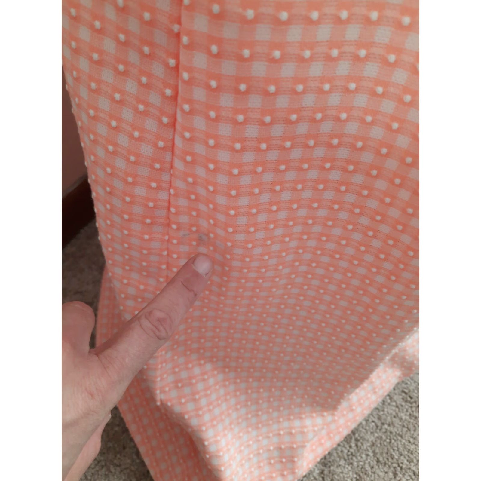 Vintage VINTAGE 60s 70s Textured Polyester Check Evening Gown Maxi Dress Coral Small Women’s Size S / US 4 / IT 40 - 3 Thumbnail