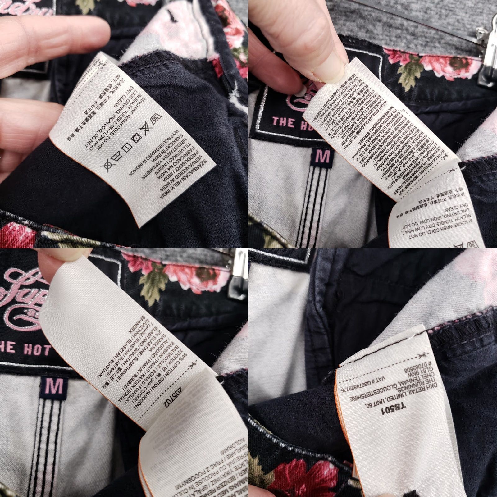 Superdry Superdry Shorts Womens M Medium Black Honolulu Floral Hot Pants Mid Rise Stretch Cotton Blend Twill Zip Pocket Casual Womens Size 32" / US 10 / IT 46 - 9 Thumbnail