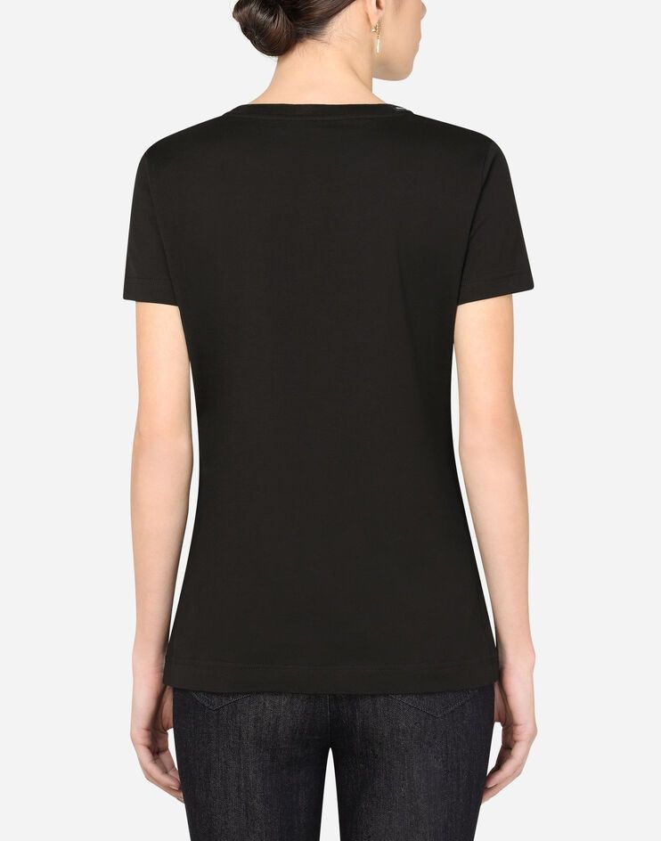 Dolce & Gabbana o1y0925 Crewneck Short Sleeves T-Shirt in Black Size L / US 10 / IT 46 - 3 Thumbnail