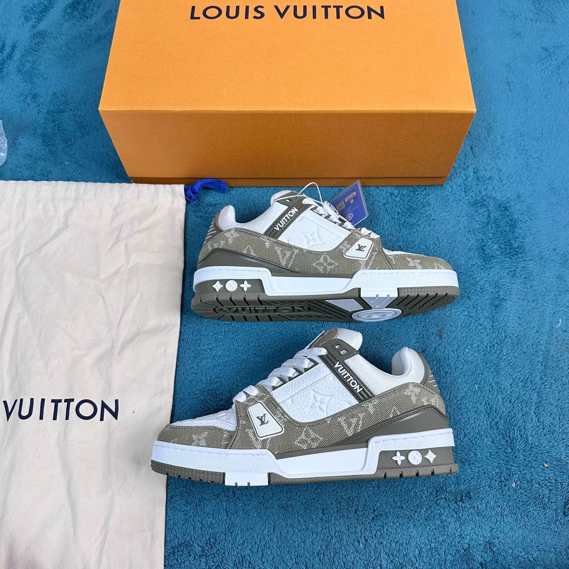 Louis Vuitton LV Trainer 25SS Green Low-Top Sneakers 37.5 Size US 6.5 / IT 36.5 - 2 Thumbnail