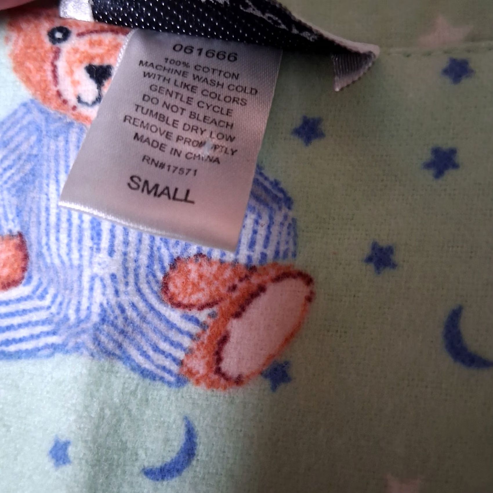 Moonstar Anna New York Flannel Pajama Shirt Small Green Teddy Bears Moon Stars Size S / US 4 / IT 40 - 7 Thumbnail