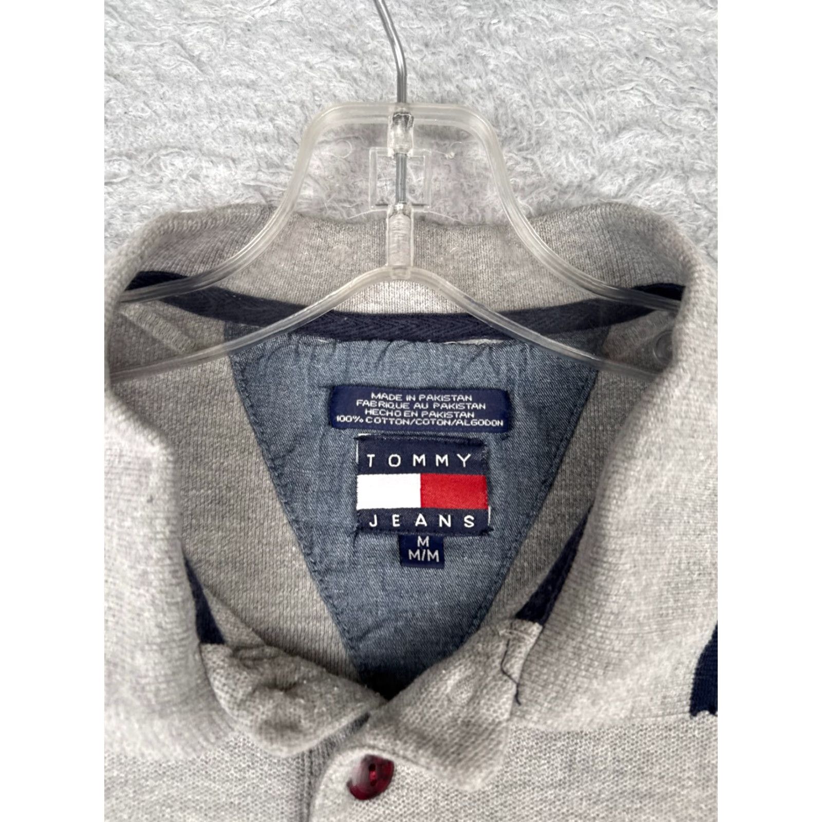 Tommy Hilfiger VINTAGE Tommy Hilfiger Polo Shirt Men Regular Medium Gray 100% Cotton Short Sleeve Modern Sports Mens Size US M / EU 48-50 / 2 - 7 Thumbnail