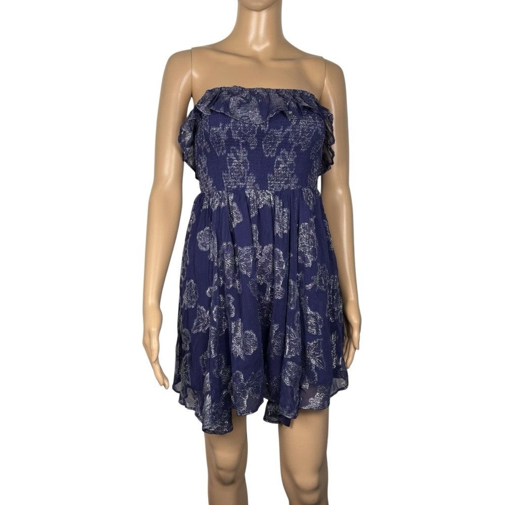 Free People New Free People Gardenia Blue Floral Mini Dress Size XS Size XS / US 0-2 / IT 36-38 - 3 Thumbnail