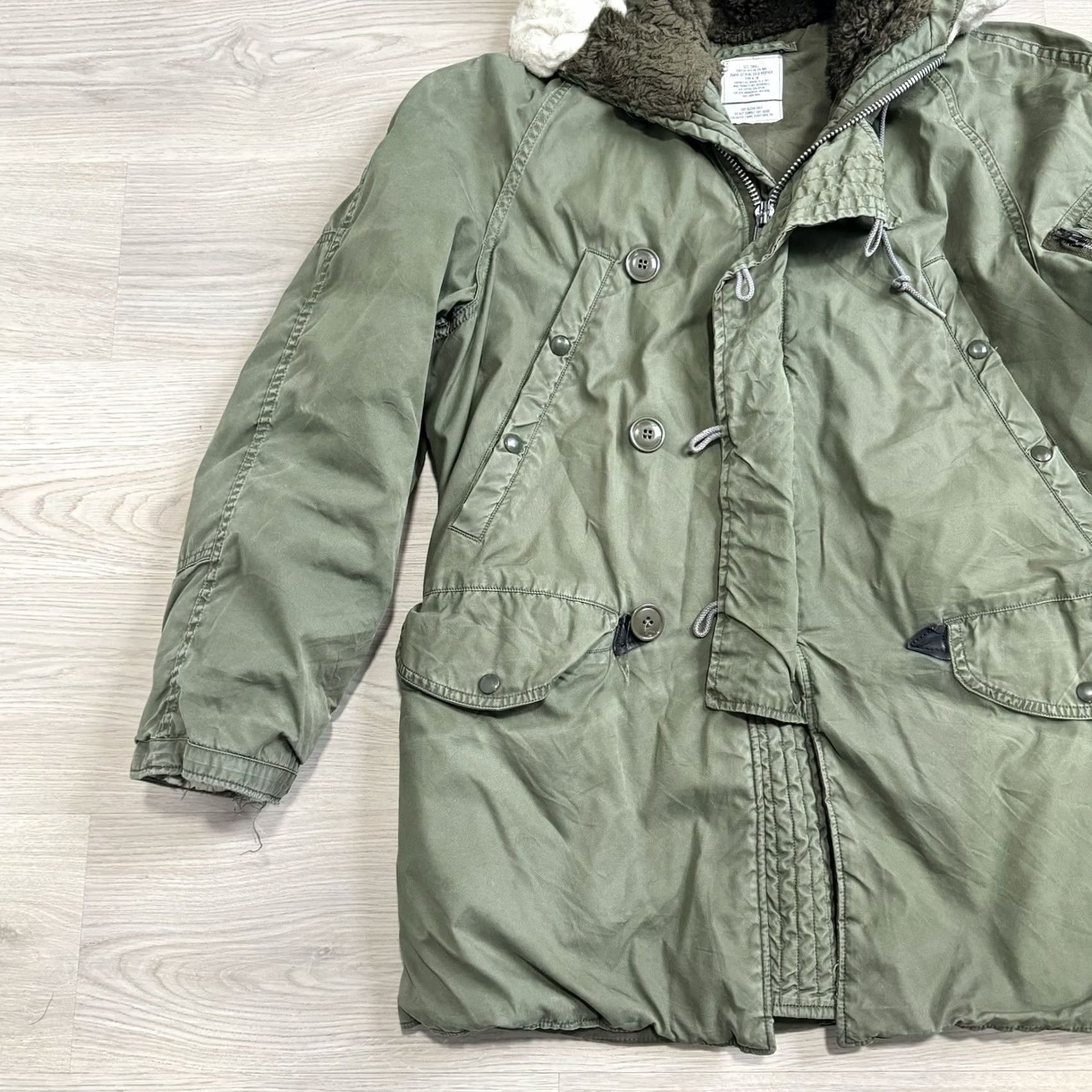 Schott VINTAGE SCHOTT USAF Military Cold Weather Parka N-3B Coat Men’s Small Green Hooded Zipper Slim Fit Regular Size S Size US S / EU 44-46 / 1 - 2 Thumbnail
