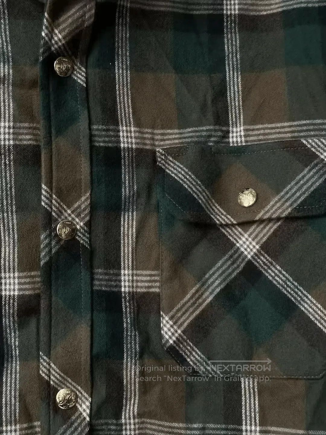 Celine Celine Plaid Triomphe Gold Buckle Padded Jacket. Size S / US 4 / IT 40 - 3 Thumbnail