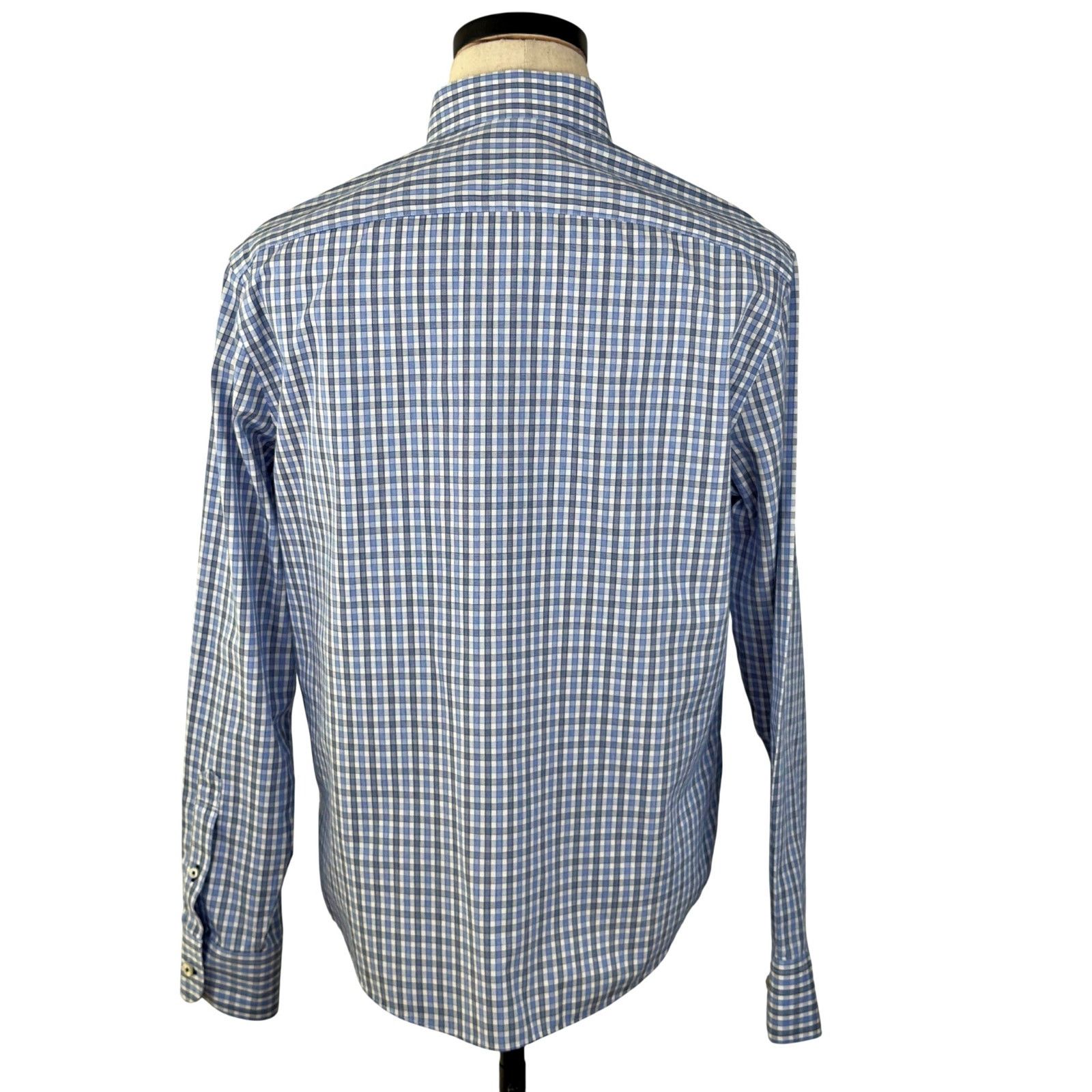 UNTUCKit UNTUCKit Regular Fit Blue Plaid L/S Cotton Button Shirt Size US M / EU 48-50 / 2 - 3 Thumbnail