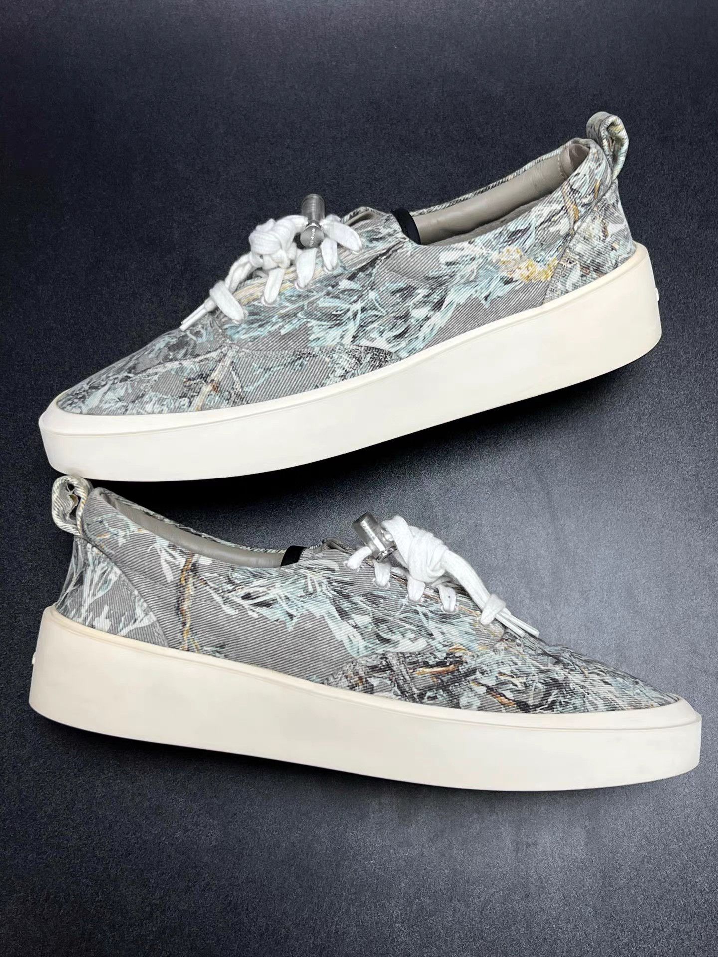Fear of God FOG 101 Floral Off-White Canvas Low-Top Sneakers K15 Size US 10 / EU 43 - 5 Thumbnail