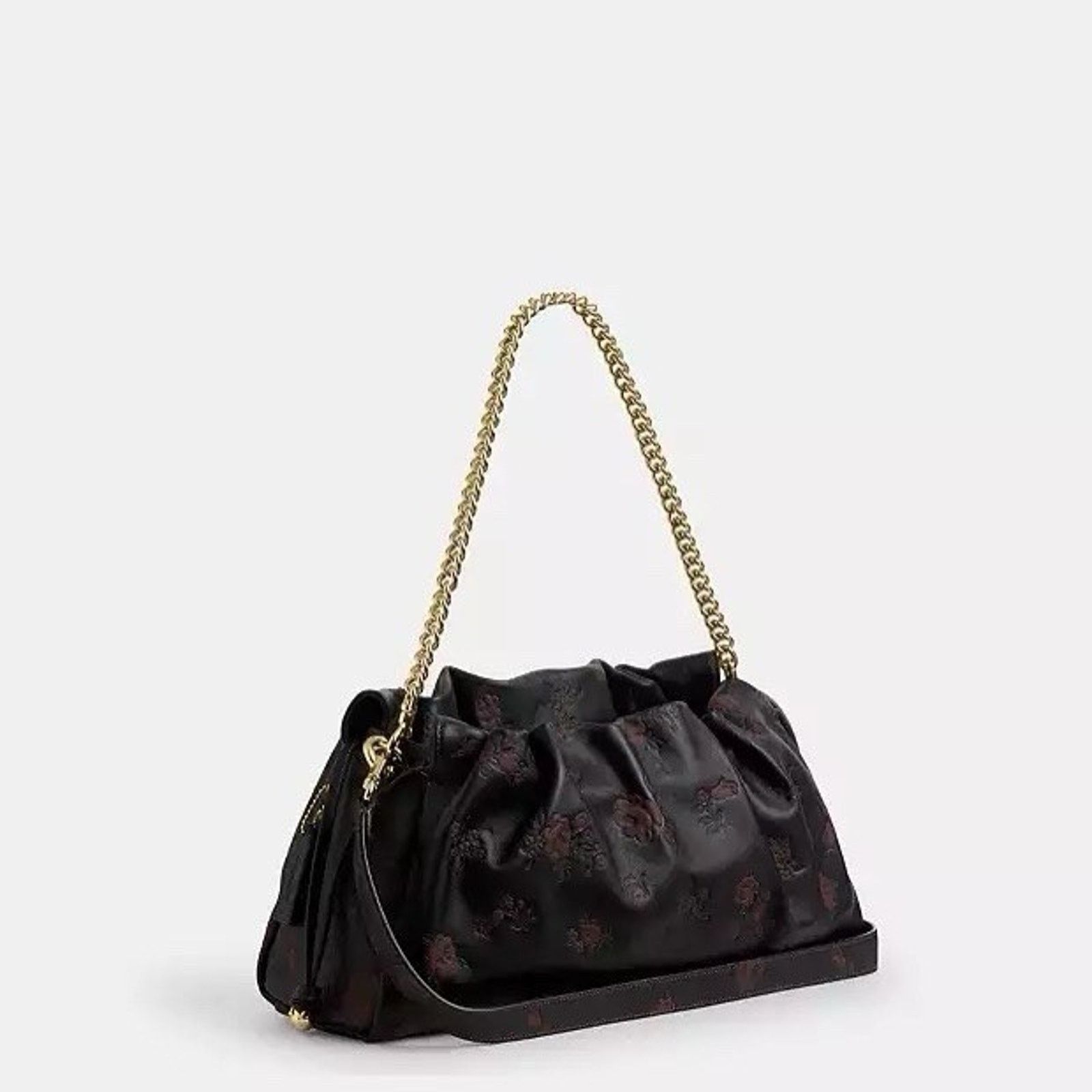 Coach NWT Coach Faye Large Shoulder Bag Floral CCE25 Black/Wine Size ONE SIZE - 10 Thumbnail