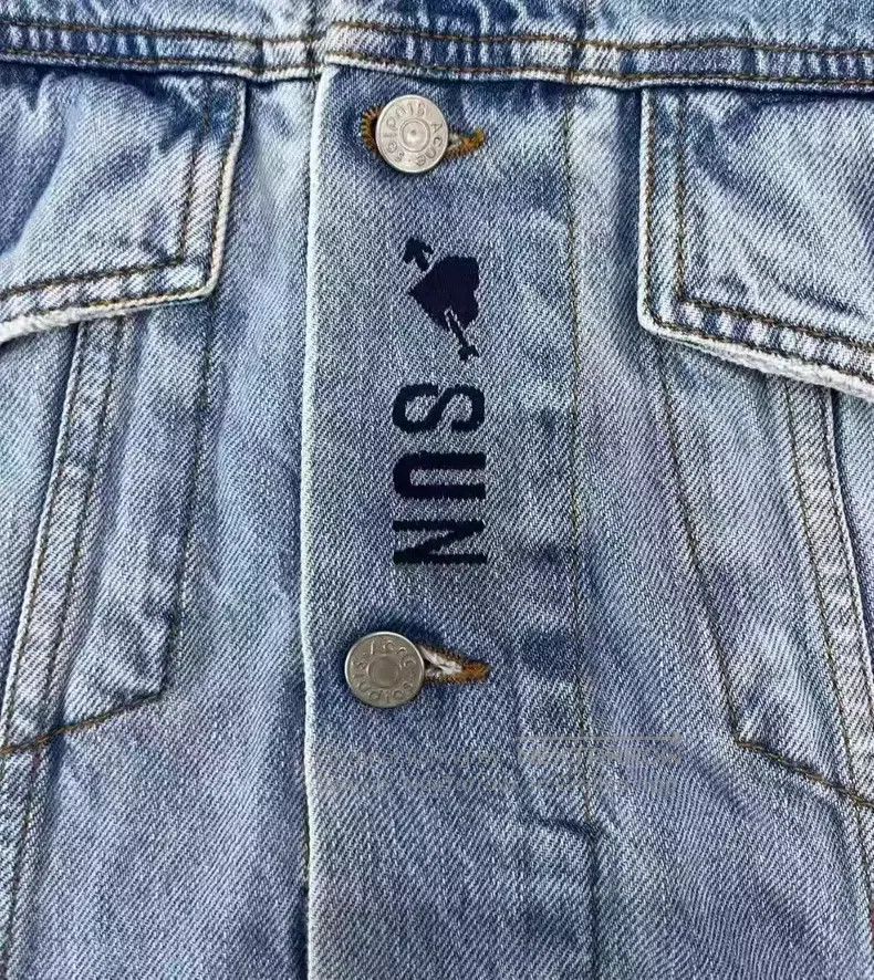 Acne Studios Acne Studios Blue embroidered denim jacket Size US XS / EU 42 / 0 - 3 Thumbnail