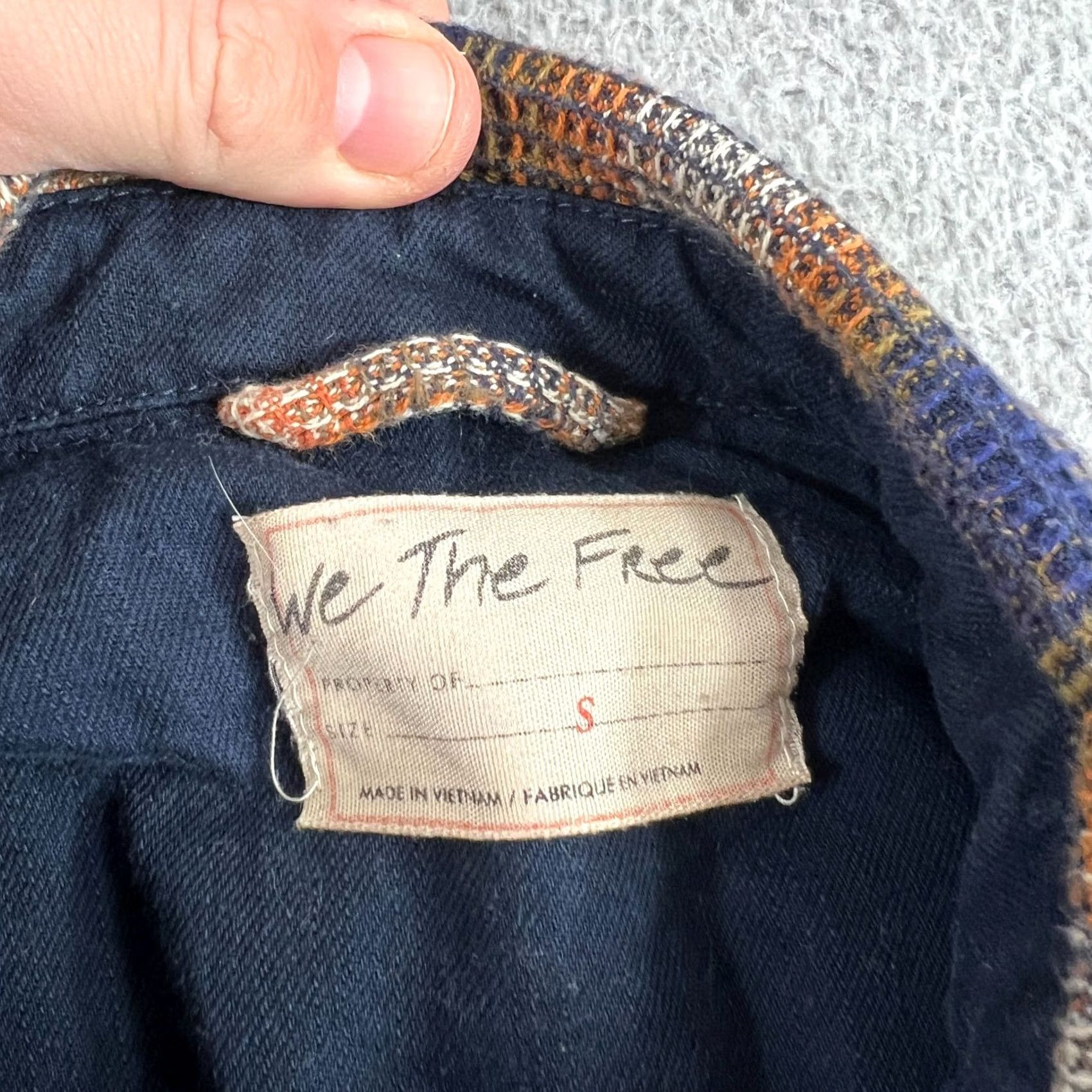 Free People Free People We The Free Shacket Jacket Womens Small Blue Brown Plaid Distressed Size S / US 4 / IT 40 - 4 Thumbnail