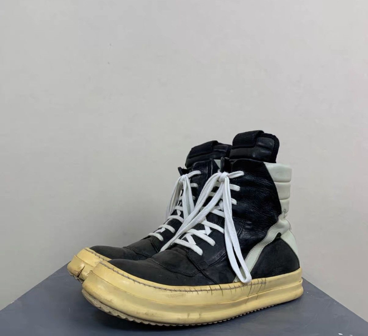 Rick Owens Short-Tongue Studded Sole Geobasket Sneakers